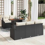 vidaXL Ensemble de salle à manger pour jardin avec coussin Noir  Crème