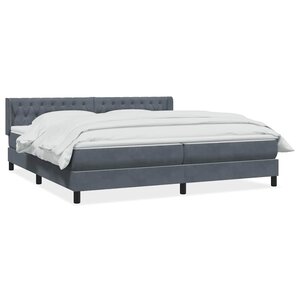 vidaXL Sommier à lattes de lit et matelas gris foncé 180x220cm velours