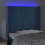 vidaXL Tête de lit à LED Bleu foncé 103x16x118/128 cm Velours