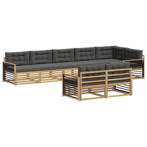 vidaXL Ensemble de canapés d'extérieur 8 pc Blanc et anthracite