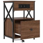 vidaXL Cabinet de chevet avec tiroir Chêne marron 40 x 31 x 60 cm