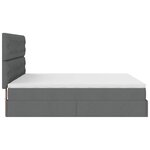 VidaXL Cadre de lit ottoman avec matelas gris foncé 200x200cm tissu