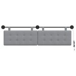 vidaXL Tête de lit suspendue Avec lumière LED Gris clair Tissu