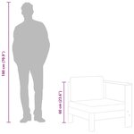 vidaXL Canapé central avec 1 accoudoir Blanc crème Acacia solide