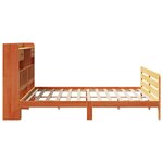 vidaXL Lit bibliothèque sans matelas cire marron 200x200 cm pin massif