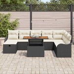 vidaXL Ensemble de canapé de jardin 9 Pièces Noir polyrotin