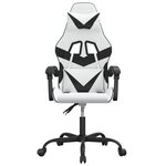 vidaXL Chaise de jeu Blanc et noir Similicuir