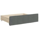 vidaXL Lit de jour avec gigogne et tiroirs gris foncé 90x200 cm tissu