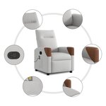 vidaXL Fauteuil de massage inclinable gris nuage tissu