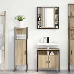 vidaXL Ensemble de mobilier de salle de bain avec étagère 3 Pièces Marron