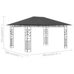 vidaXL Belvédère avec moustiquaire 4x3x2 73 m Anthracite 180 g/m²