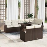 vidaXL Ensemble de canapé de jardin 9 Pièces Marron Poly rotin