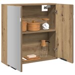 vidaXL Armoire à miroir de salle de bain chêne artisanal 64x20x66 5 cm