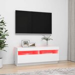 vidaXL Meuble TV avec lumières LED Blanc 100x35x40 cm
