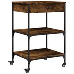 vidaXL Chariot de cuisine chêne fumé 60x48x89 5 cm bois d'ingénierie