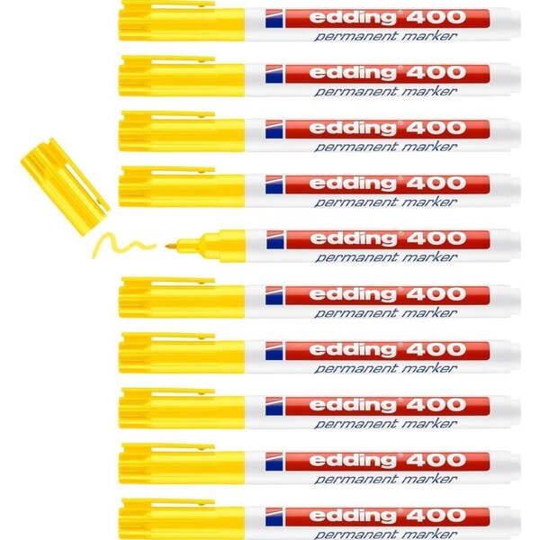 Marqueur Permanent 400 Jaune Pointe Fine 1 mm x 10 EDDING
