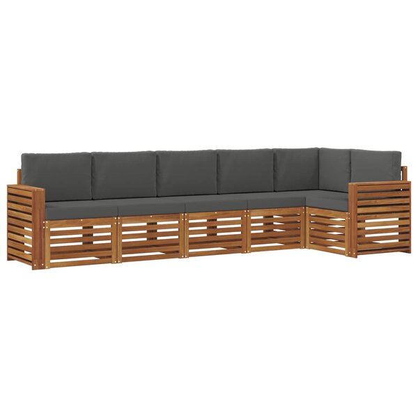 vidaXL Ensemble de canapé d'angle 6 Pièces Naturel et Anthracite