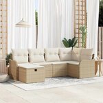 vidaXL Ensemble de canapé de jardin avec coussin 6 Pièces beige et crème