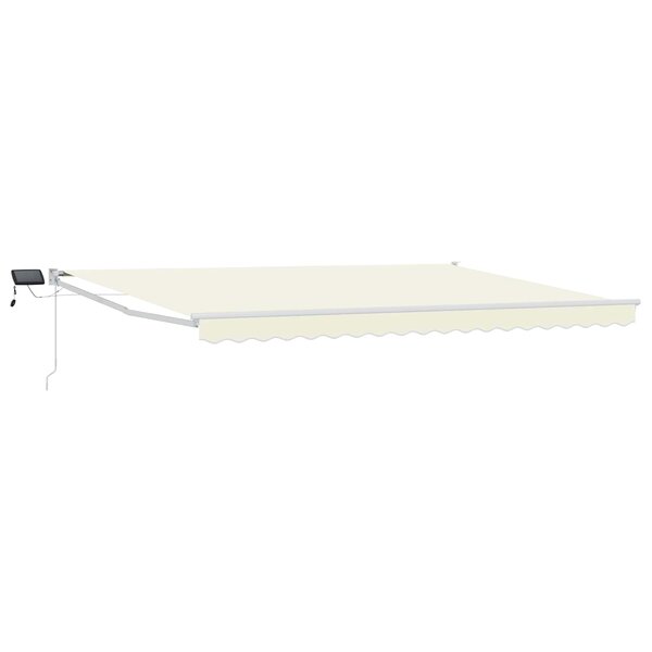 vidaXL Store rétractable manuel avec LEDs Crème et Blanc 5 x 3 m