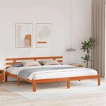 vidaXL Cadre de lit Marron cire 200 x 200 cm Bois massif en pin