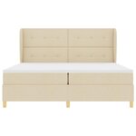 vidaXL Lit à ressorts avec matelas gris foncé 90x190 cm Crème tissu