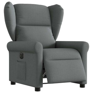 vidaXL Fauteuil inclinable électrique Gris foncé Tissu