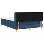 vidaXL Lit à Ressorts avec matelas Bleu 160 x 200 cm tissu