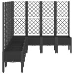 vidaXL Jardinière avec treillis noir 200x160x142 cm PP
