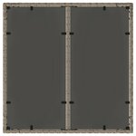 vidaXL Table de jardin dessus en verre Gris 90x90x75 cm Résine tressée