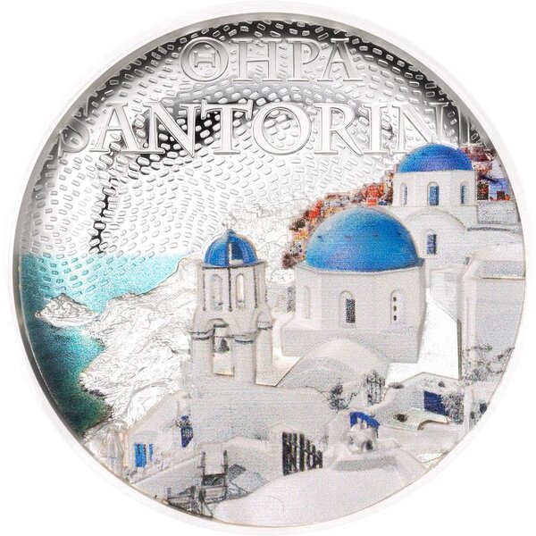 Pièce de monnaie en Argent 10 Dollars g 62.2 (2 oz) Millésime 2025 Architectures of the World SANTORINI