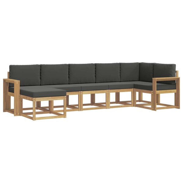 vidaXL Ensemble de canapés d'extérieur 7 Pièces Blanc et anthracite