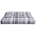 vidaXL Coussin de palette motif à carreaux gris 80x80x12 cm tissu