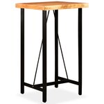 vidaXL Ensemble de bar 3 Pièces Bois d'acacia Cuir véritable et toile