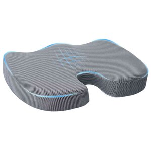 vidaXL Coussin d’assise avec oreiller Gris 47 x 37 x 8 cm Avec filet