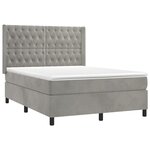 vidaXL Sommier à lattes de lit matelas et LED Gris clair 140x190 cm