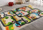 Tapis enfant Circuit de voiture 100 x 160 cm - Beige