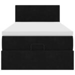 vidaXL Cadre de lit ottoman avec matelas noir 90x190 cm velours