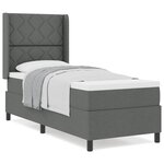 vidaXL Lit ressorts avec matelas - Gris foncé  80x200 cm  en tissu