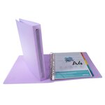 Classeur 4 Anneaux 30 Mm Polypropylène Chromaline Pastel - A4 Maxi - Mauve - X 15 - Exacompta