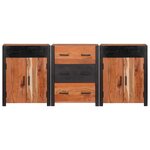vidaXL Buffet 3 Pièces Marron 165 x 30 x 75 cm Bois d'acacia massif