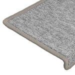 vidaXL Tapis d'escalier 15 pièces 65 x 21 x 4 cm Gris clair Bord rectangulaire