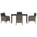 vidaXL Ensemble de salle à manger pour jardin 5 Pièces Gris Poly rotin