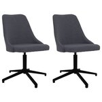 vidaXL Chaises pivotantes à manger lot de 2 gris foncé tissu
