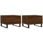 vidaXL Tables basses 2 Pièces chêne marron 50x46x35 cm bois d'ingénierie