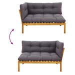 vidaXL Unité de canapé d'angle Gris Naturel et Foncé Bois d'acacia