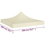 vidaXL Toit de tente de réception 2x2 m Crème 270 g/m²