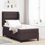 vidaXL Lit à ressorts avec matelas Marron foncé 80 x 200 cm tissu