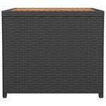 vidaXL Table à thé et dessus en bois Noir Résine tressée Acacia massif