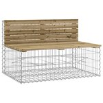 vidaXL Banc de jardin avec panier en gabion bois de pin imprégné