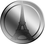 Pièce de monnaie en Palladium 12 Dollars g 0.031 (1/1000 oz) Millésime 2026 World Famous Landmarks EIFFEL TOWER (PRÉCOMMANDE)